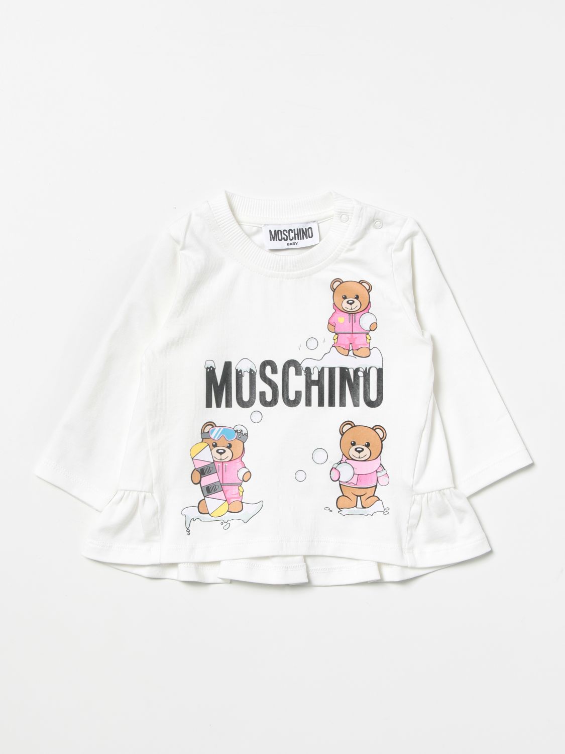 T-shirt Moschino Baby: T-shirt Moschino Baby con stampa Teddy bianco 1