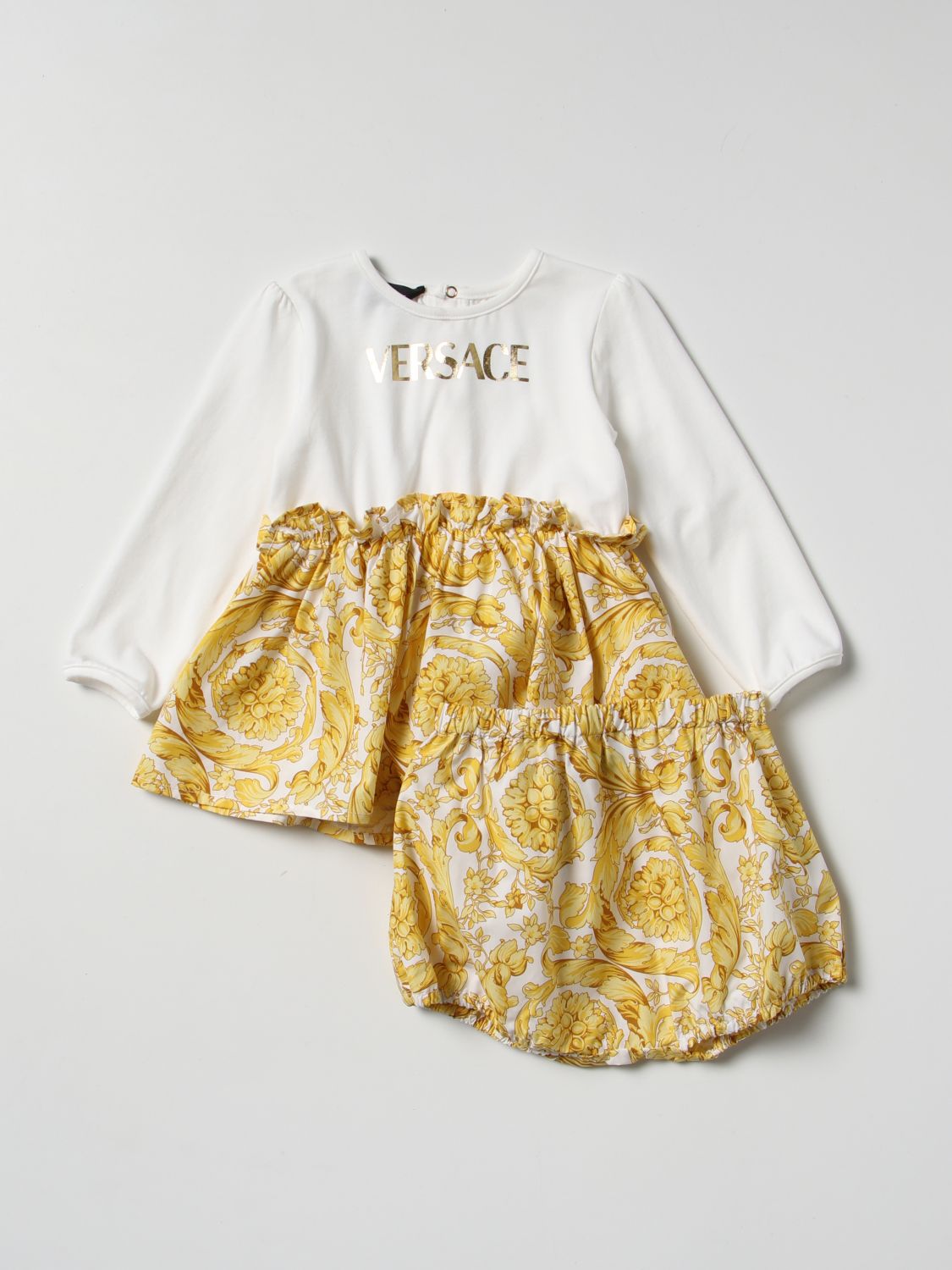 Romper Young Versace: Young Versace romper for baby white 1