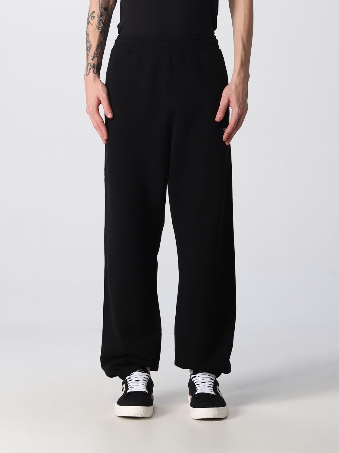 OFF-WHITE: pants for man - Black | Off-White pants OMCH029C99FLE002 ...