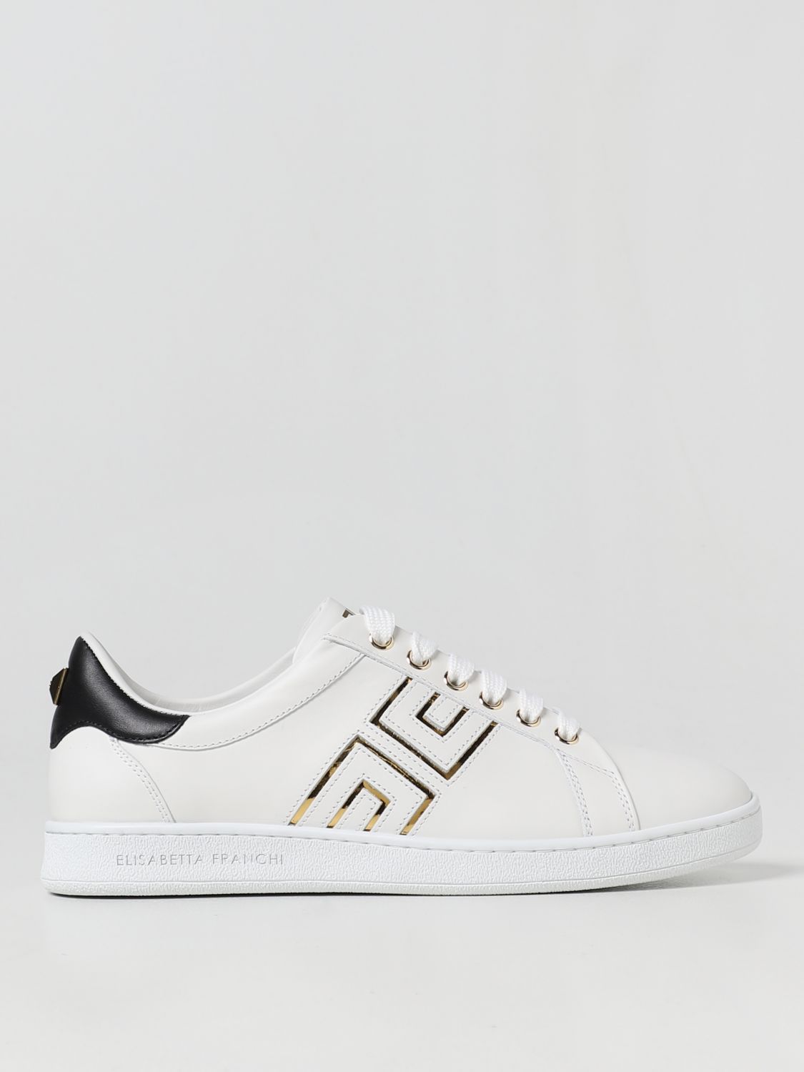 White Womens Shoes Trainers Low-top trainers Elisabetta Franchi Trainers in Ivory 