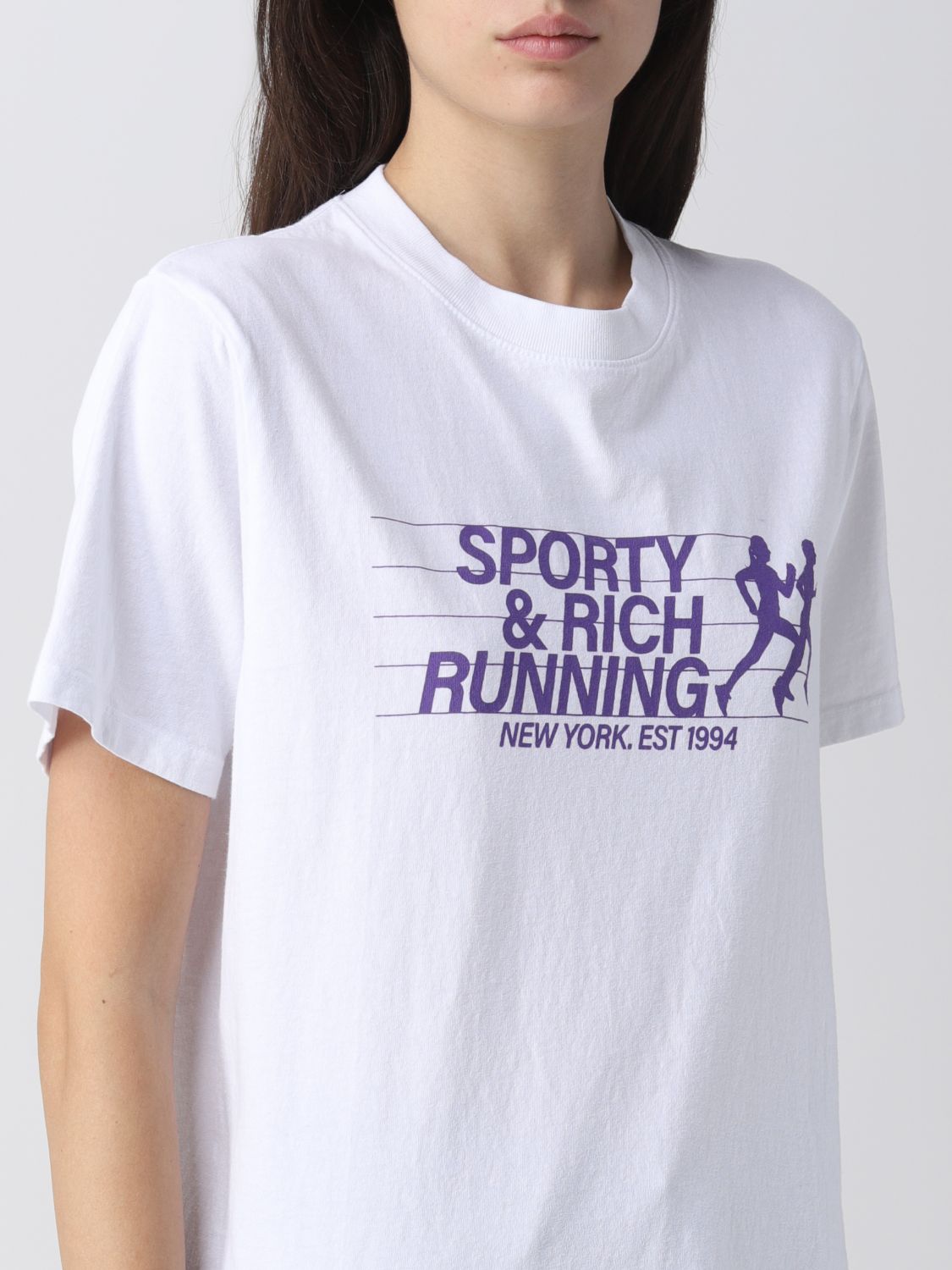 T-shirt Sporty & Rich: T-shirt Sporty & Rich con logo bianco 3