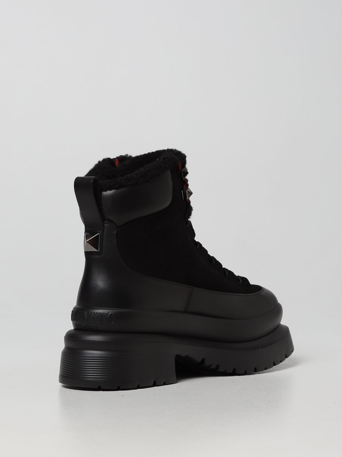 Boots Valentino Garavani: Valentino Garavani leather and suede ankle boots black 3