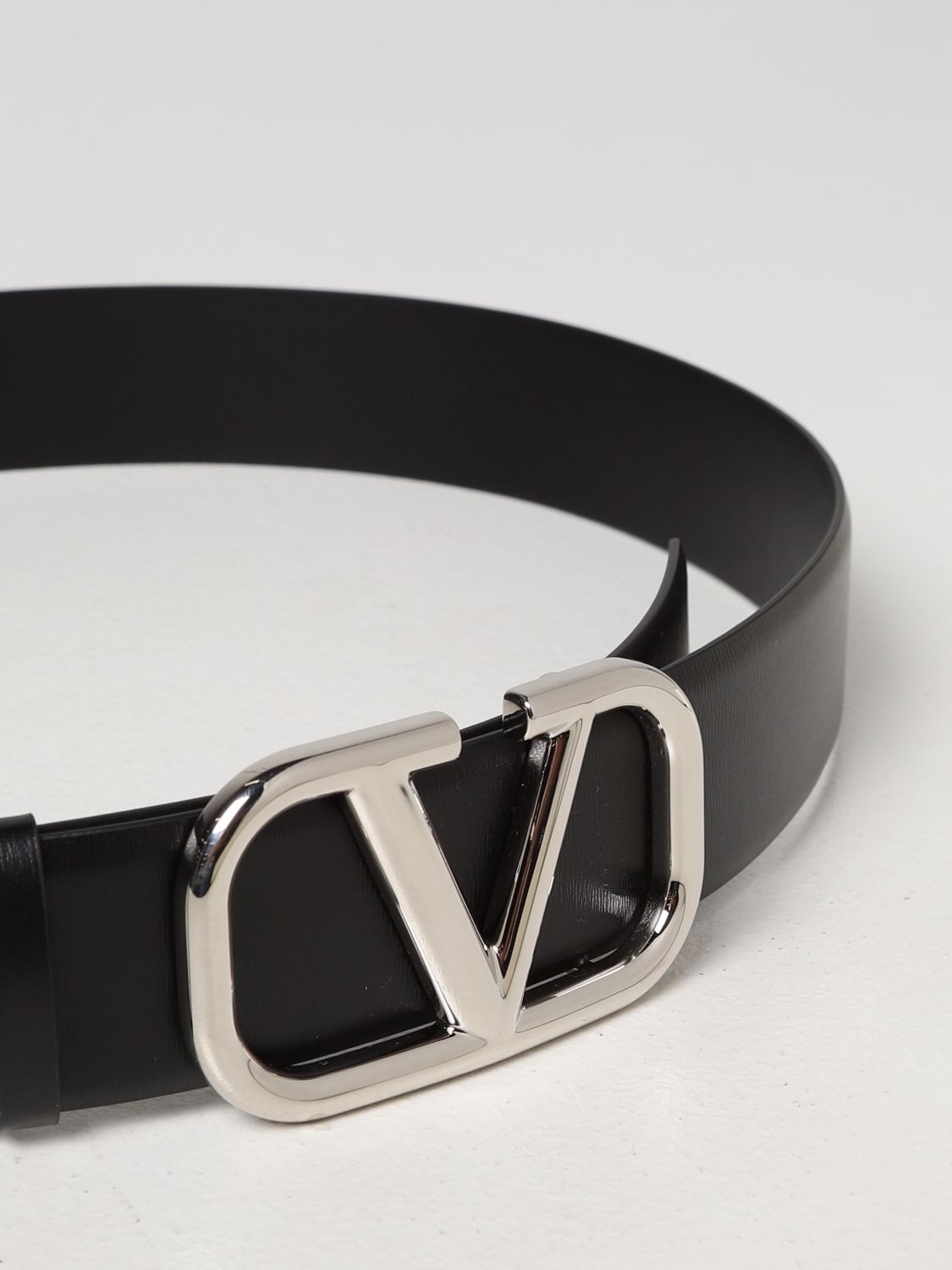 Belt Valentino Garavani: Valentino Garavani VLogo Signature leather belt black 2