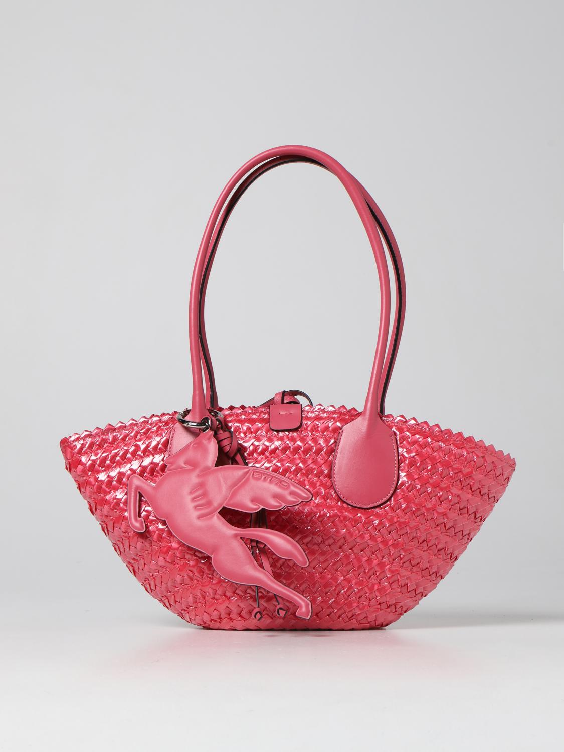 ETRO raffia bag Pink Etro shoulder bag 1N8519704 online at