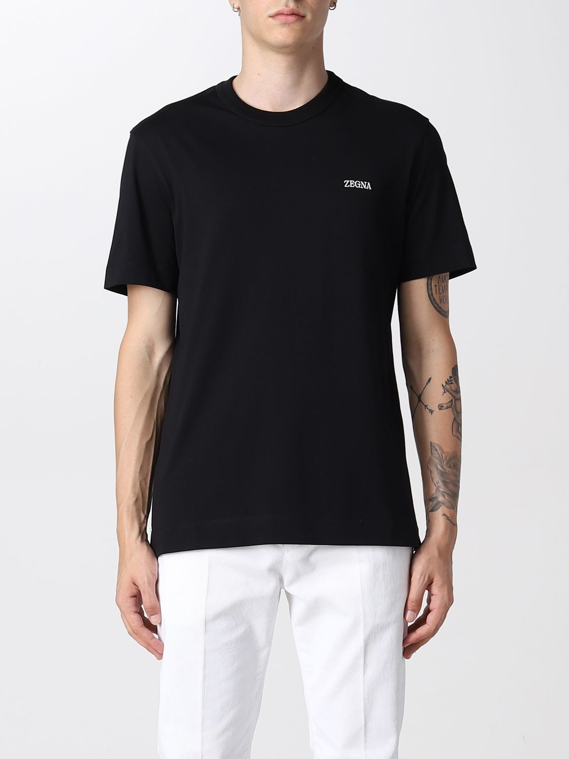 ZEGNA: t-shirt for man - Black | Zegna t-shirt UA360A760 online at ...