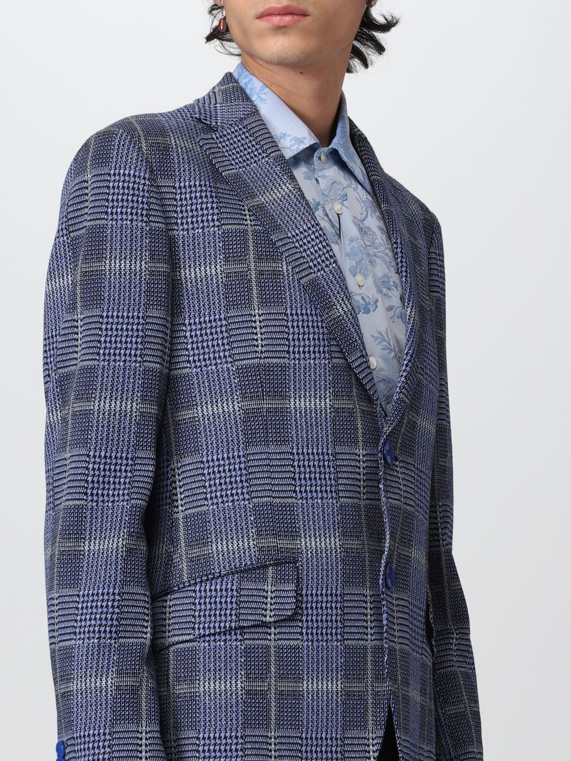 ETRO: men's blazer - Blue | Etro blazer 1187Q0073 online on GIGLIO.COM