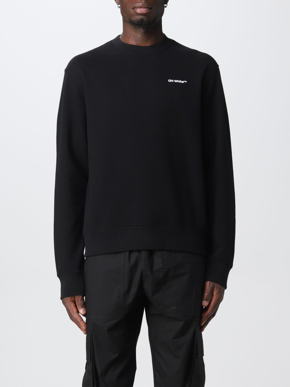 OFF-WHITE: Sweater men - Black | Sweatshirt Off-White OMBA057F22FLE011 ...