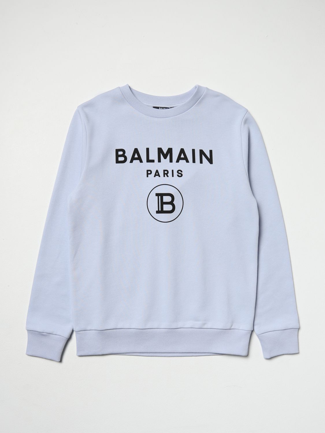 BALMAIN: jumper for girl - Gnawed Blue | Balmain jumper 6R4Q80Z0081 ...