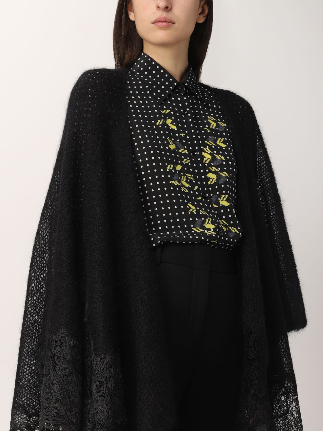 Mantella donna colore di Ermanno Scervino in Nero Donna Abbigliamento da Cappotti da Mantelle 