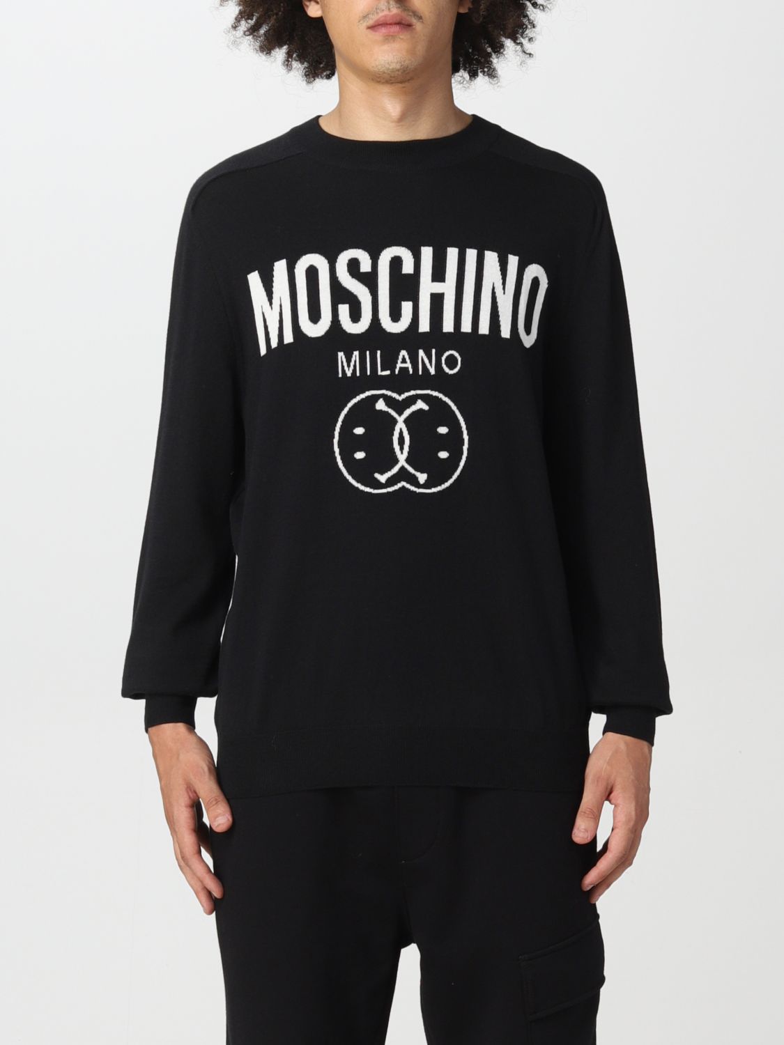 MOSCHINO COUTURE: Sweater men - Black | Sweater Moschino Couture ...