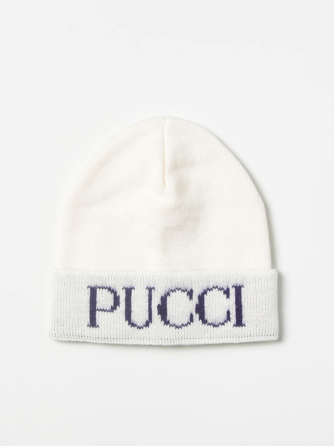 Cappello bimba Emilio Pucci: Cappello Emilio Pucci con logo intarsiato avorio 1