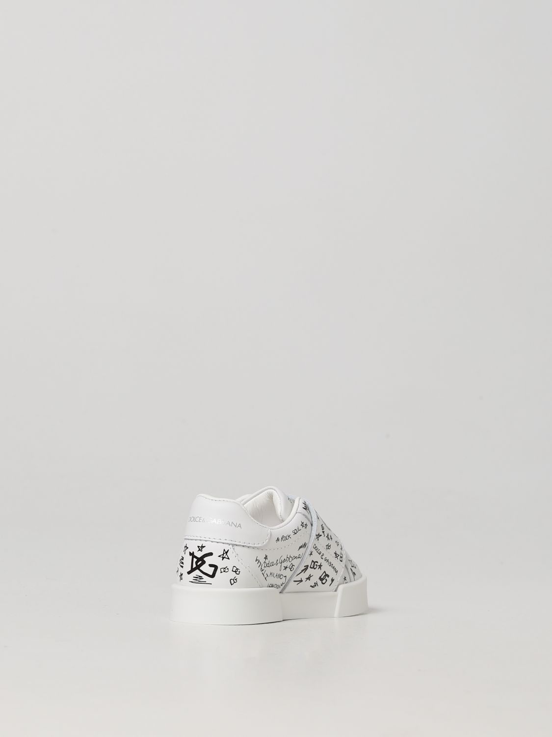 Scarpe Dolce & Gabbana: Sneakers Dolce & Gabbana in pelle con sketch logo bianco 3