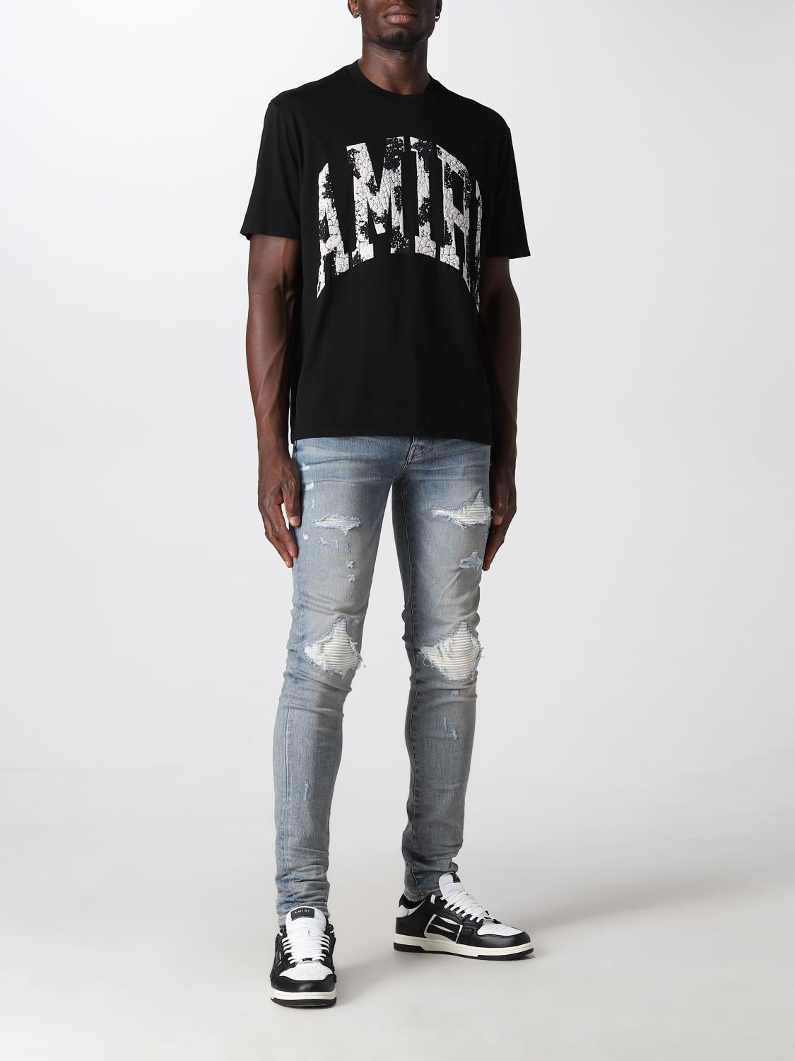 Jean Homme Amiri Noir Vieilli - Modèle Pochoir - Taille 40, Neuf Avec étiquette - Prix D'origine 1290 $