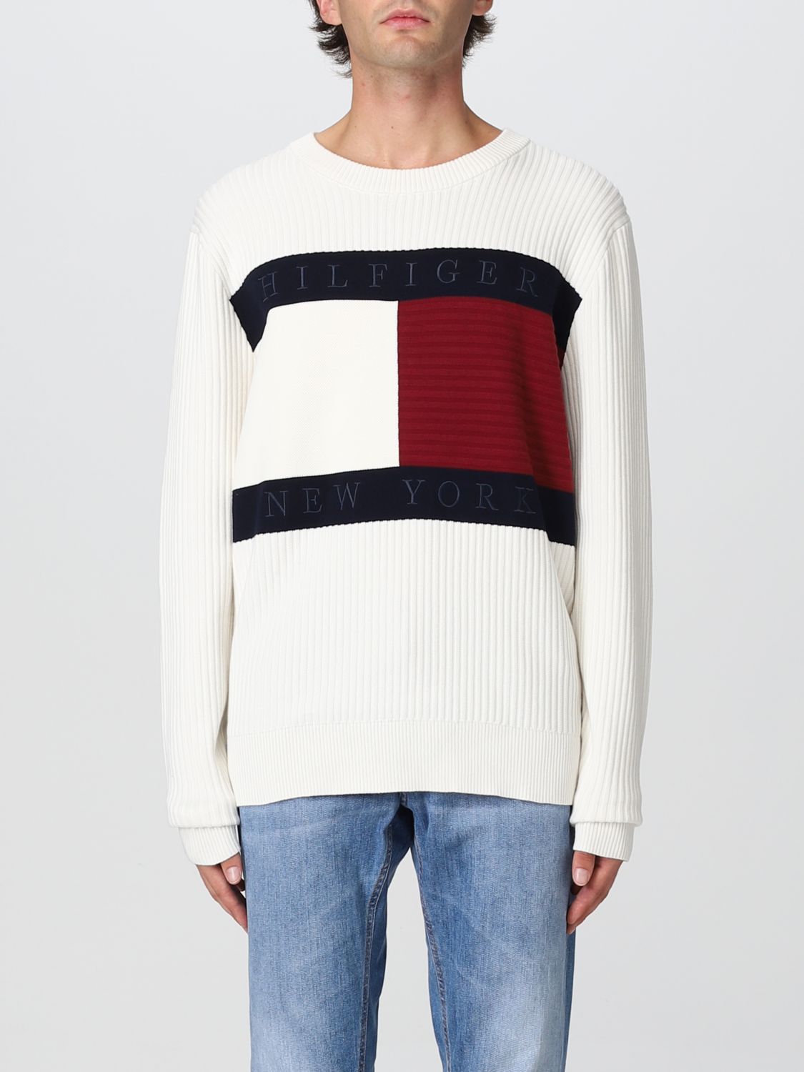 draad Onderling verbinden band Tommy Hilfiger Outlet: organic cotton sweater - Multicolor | Tommy Hilfiger  sweater MW0MW25413 online on GIGLIO.COM