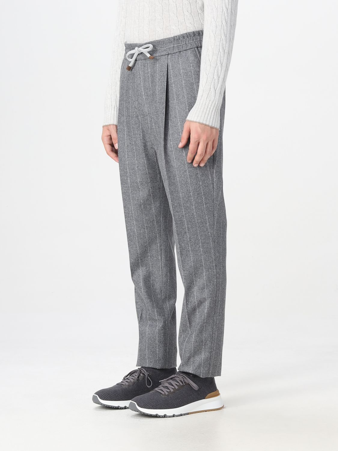 BRUNELLO CUCINELLI: pants for man - Grey | Brunello Cucinelli pants ...