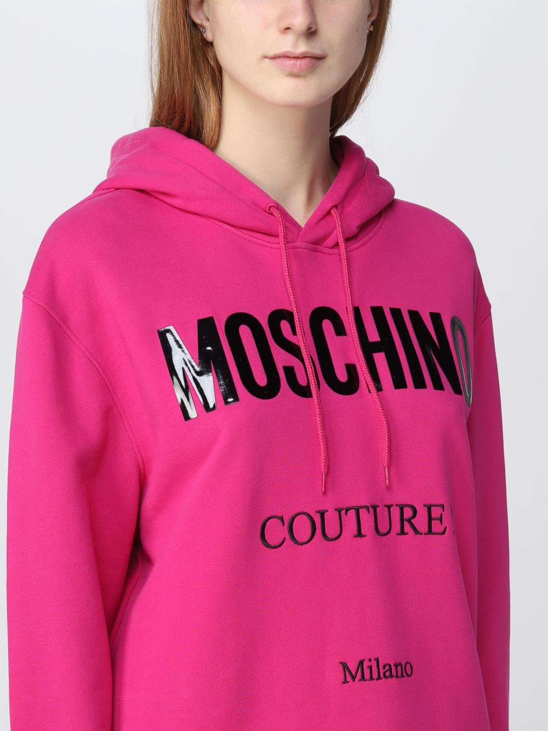 Moschino Felpa con zip e cappuccio MUF045