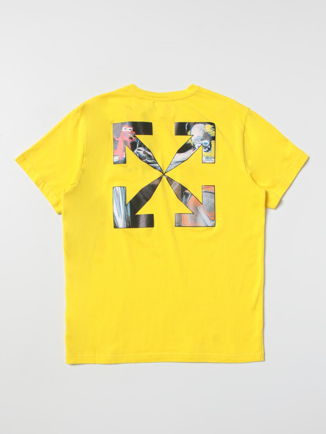 OFF WHITE T shirt For Boy Yellow Off White T shirt 