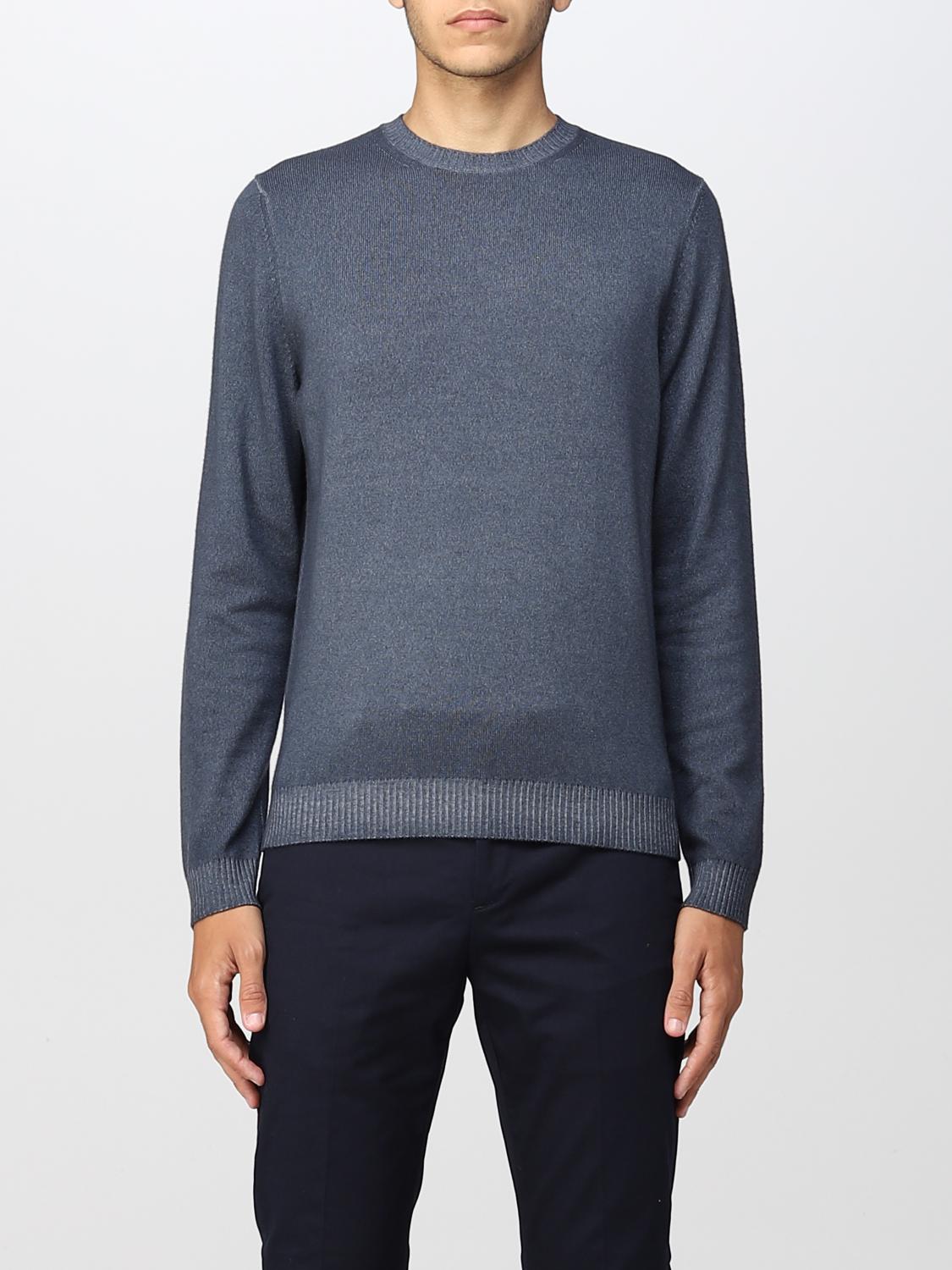 MALO: Sweater men - Charcoal | Malo sweater UXA140F2K11 online at ...