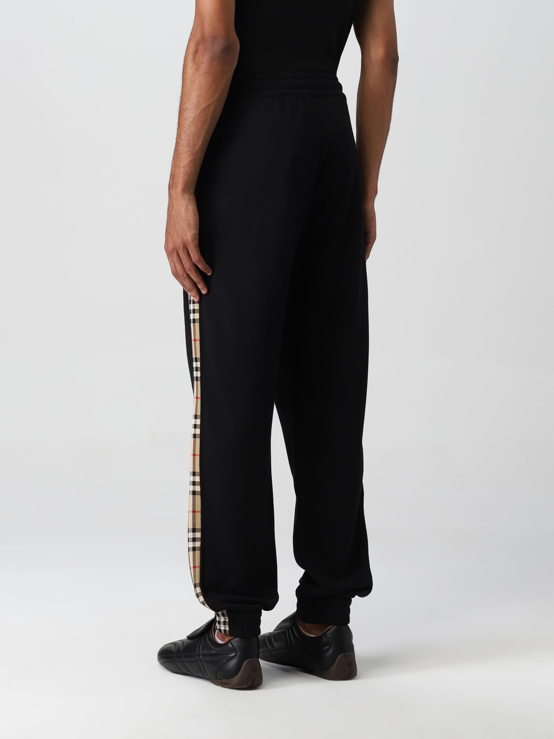 Pants Burberry: Burberry jogging trousers with check bands black 3