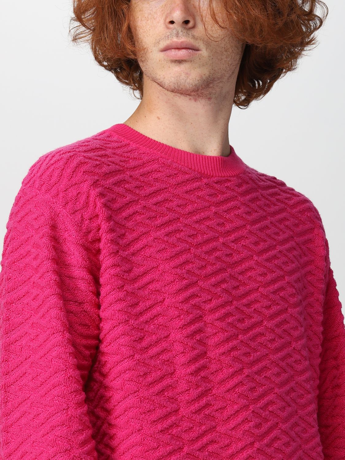 스웨터 베르사체: 스웨터 Versace 남성 후쿠시아 5
