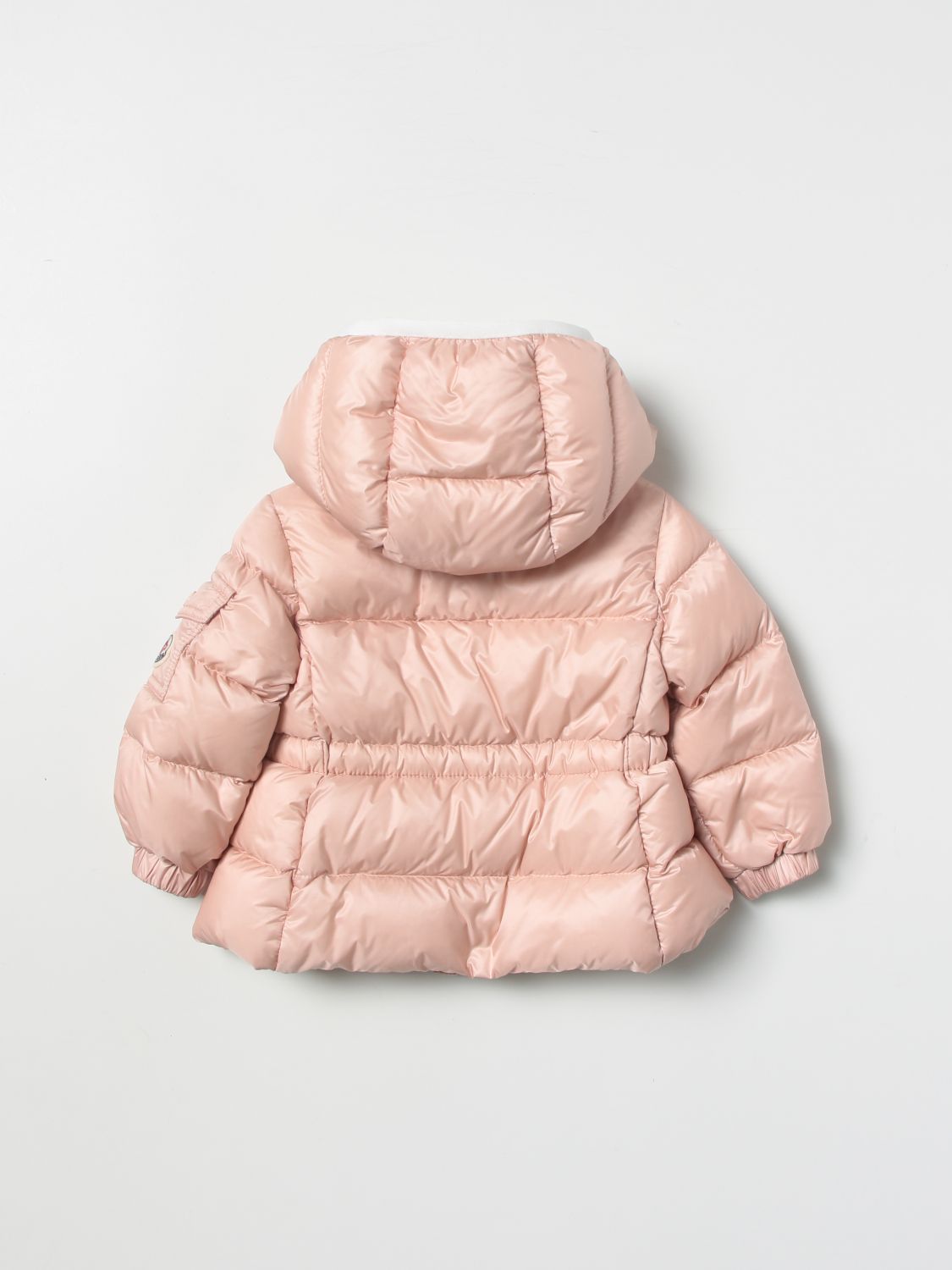 Jacket Moncler: Moncler nylon down jacket with logo pink 2