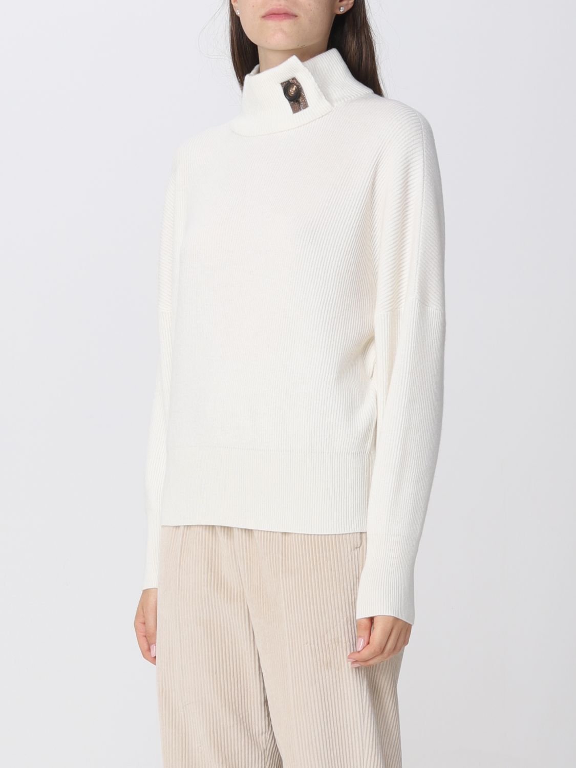 BRUNELLO CUCINELLI: Sweater women - White | Sweater Brunello Cucinelli ...