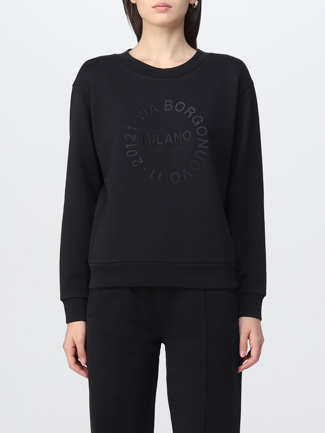 EMPORIO ARMANI: sweatshirt for woman - Black | Emporio Armani ...