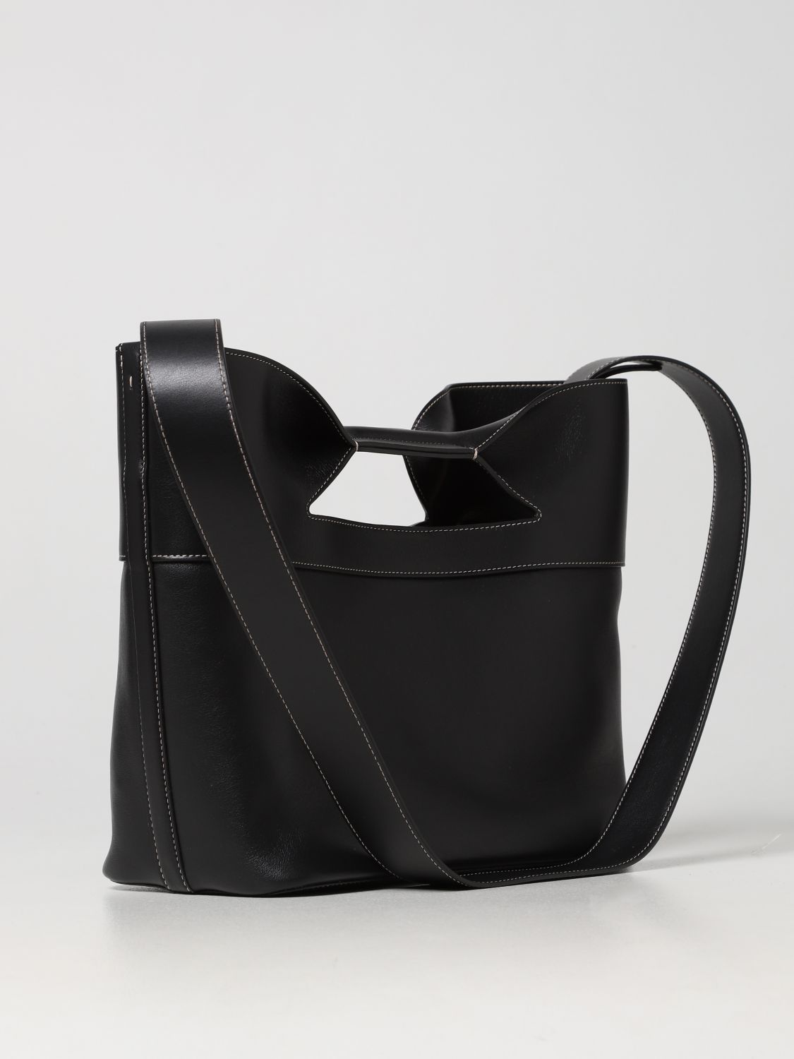 ALEXANDER MCQUEEN: The Bow S leather bag - Black | Handbag Alexander ...
