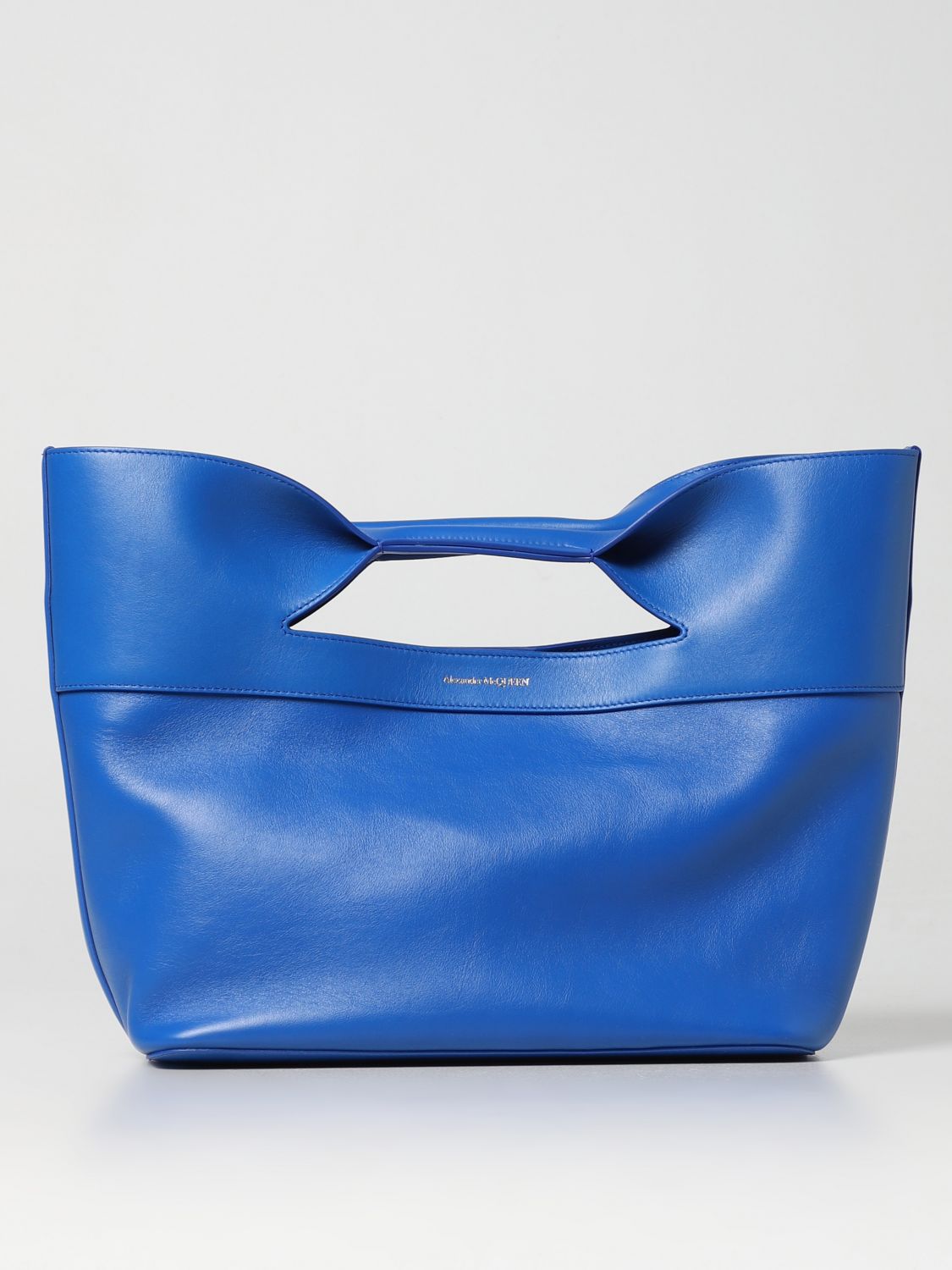 Alexander Mcqueen The Bow S Leather Bag In Blue