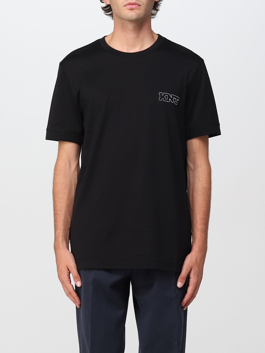 KITON: t-shirt for man - Black | Kiton t-shirt UMM0268 online at GIGLIO.COM