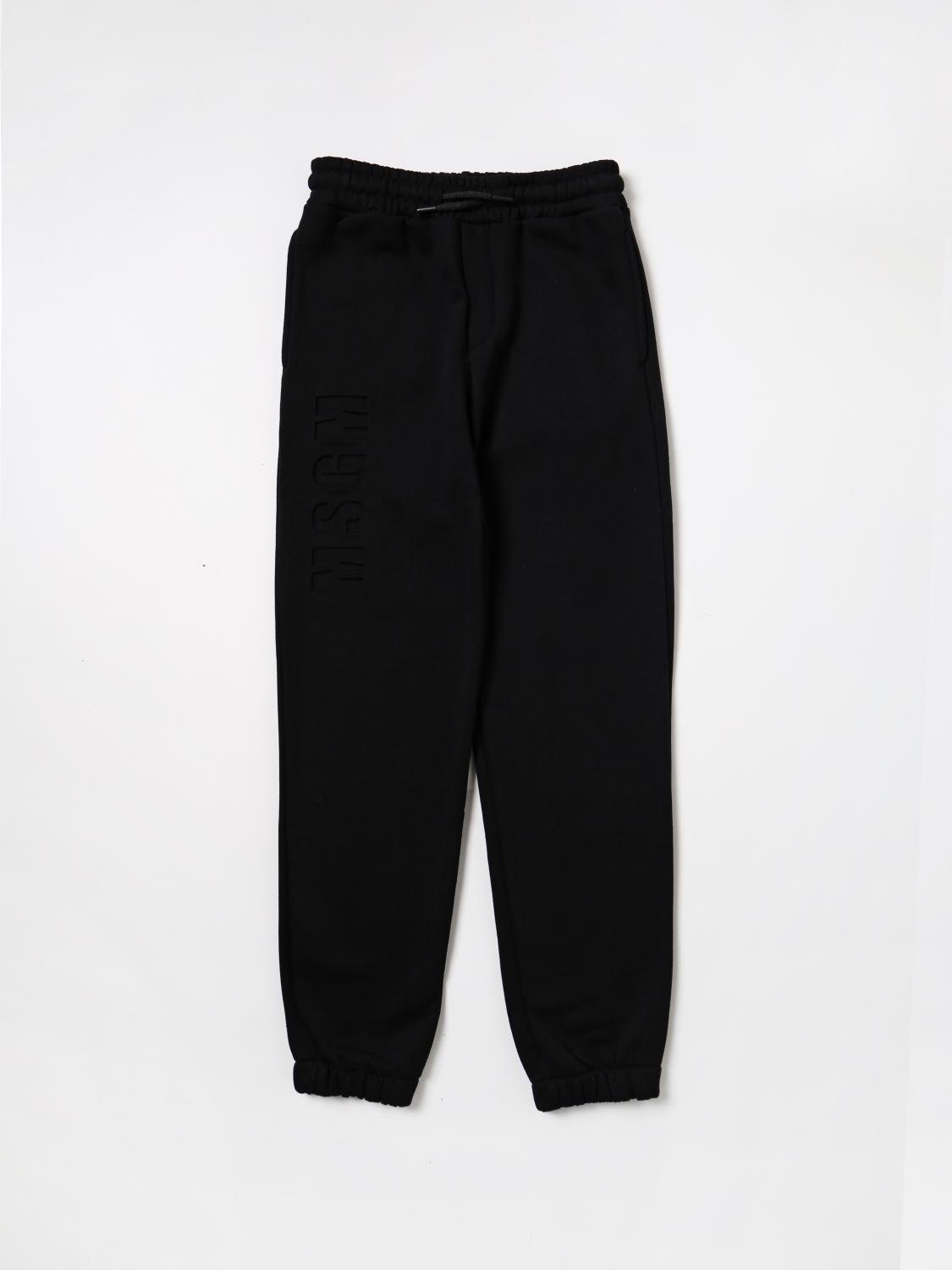 MSGM KIDS: pants for boys - Black | Msgm Kids pants MS029093 online on ...