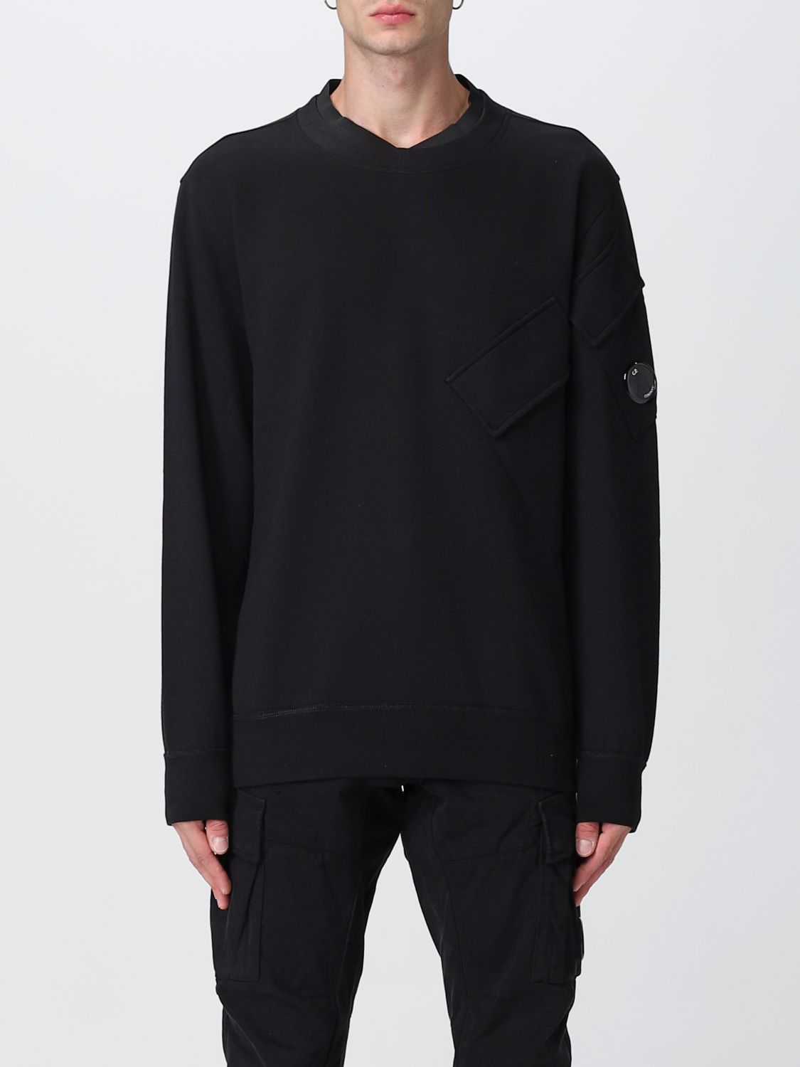 C.p. Company Diagonal Raised Fleece Sweatshirt In Black | ModeSens