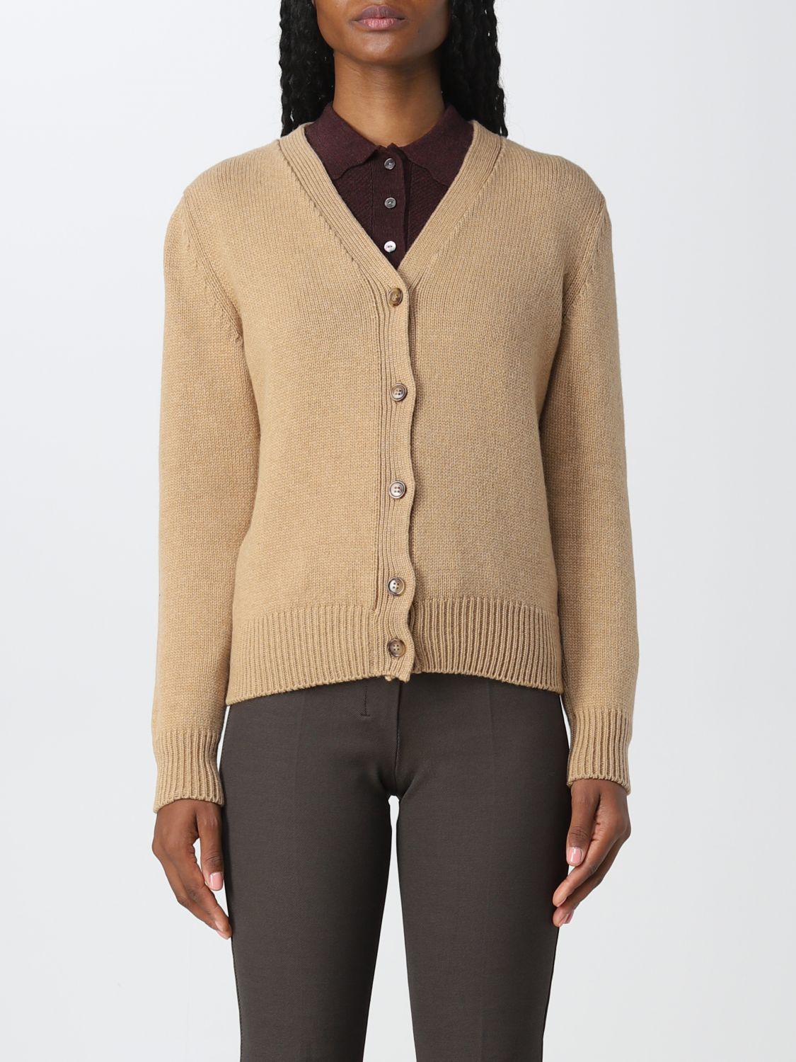 A.P.C.: sweater for woman - Camel | A.p.c. sweater WVAWIF22192 online ...