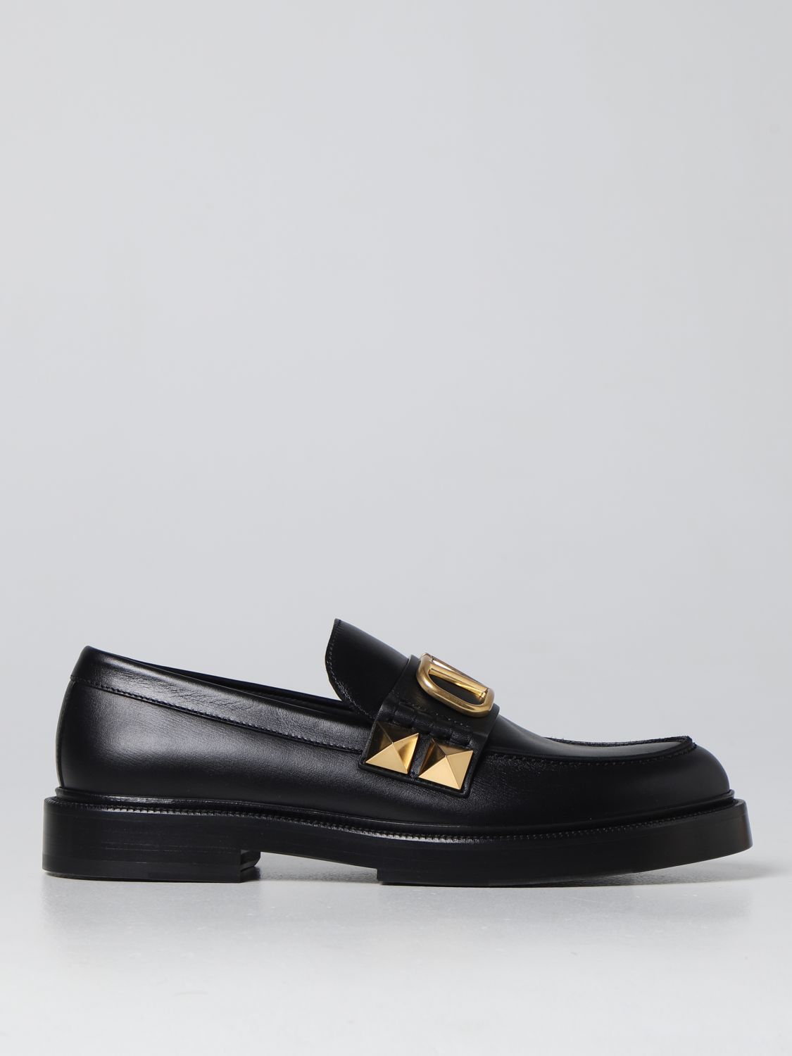 Loafers Valentino Garavani: Valentino Garavani Vlogo leather loafers black 1