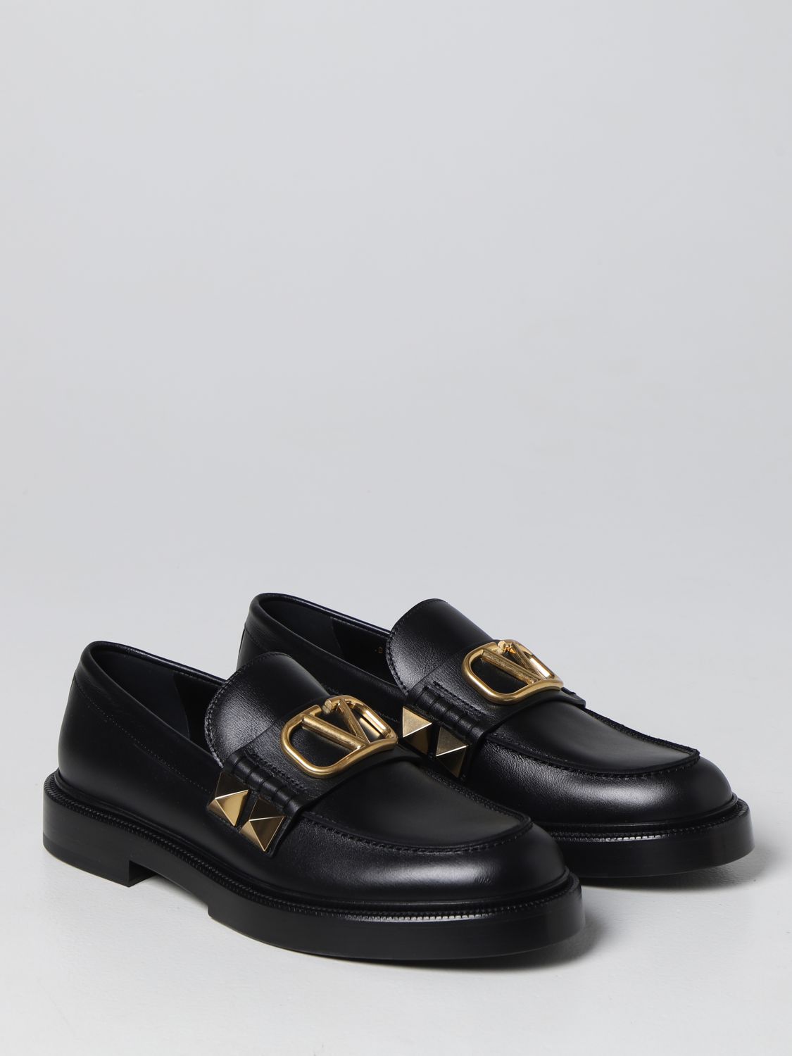 Loafers Valentino Garavani: Valentino Garavani Vlogo leather loafers black 2
