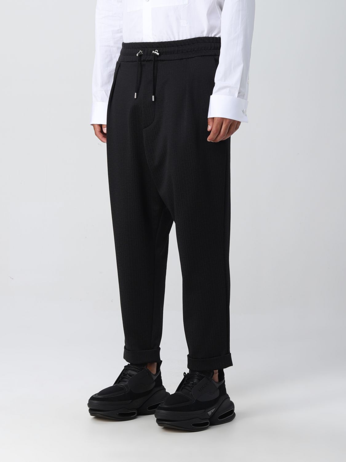 BALMAIN: pants for man - Black | Balmain pants YH1PK005JD05 online on ...