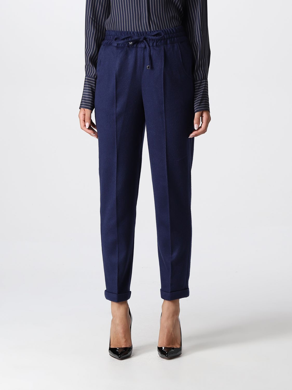Economie monteren overloop Kiton Outlet: pants for woman - Blue | Kiton pants D37102K0127A03 online on  GIGLIO.COM