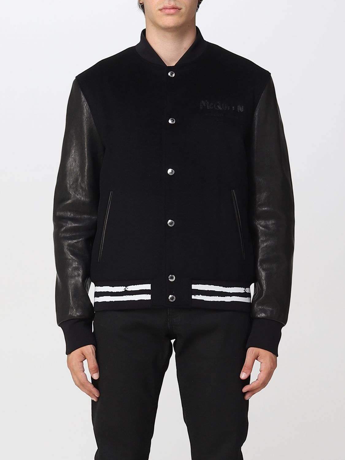 ALEXANDER MCQUEEN: men's coat - Black | Alexander Mcqueen jacket ...