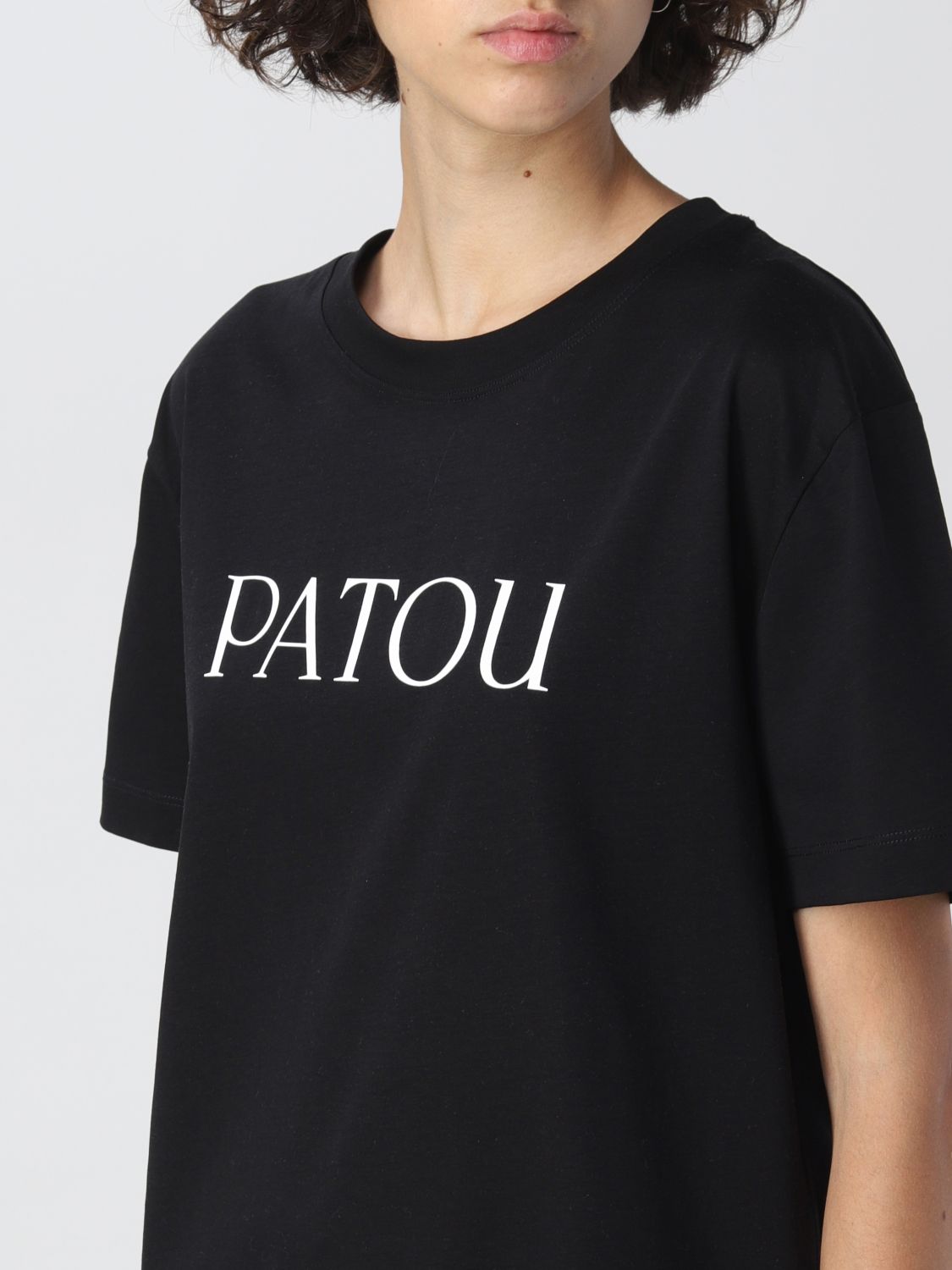 PATOU: T-shirt basic con logo - Nero | T-Shirt Patou JE0299999 GIGLIO.COM