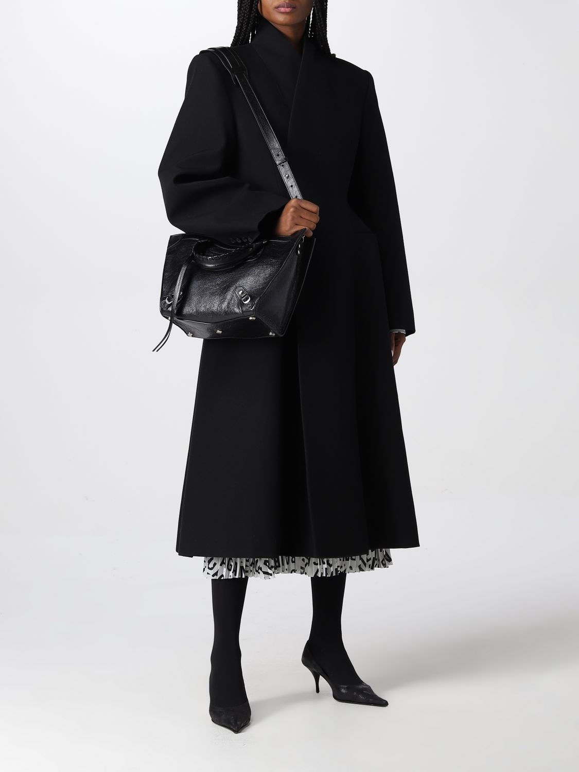 Tote bags Balenciaga: Balenciaga Neo Upside Down leather bag black 2