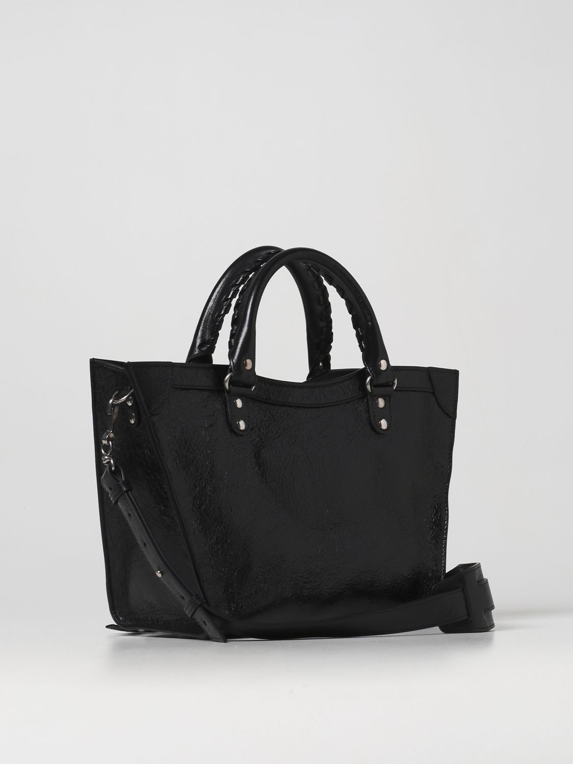 Tote bags Balenciaga: Balenciaga Neo Upside Down leather bag black 3