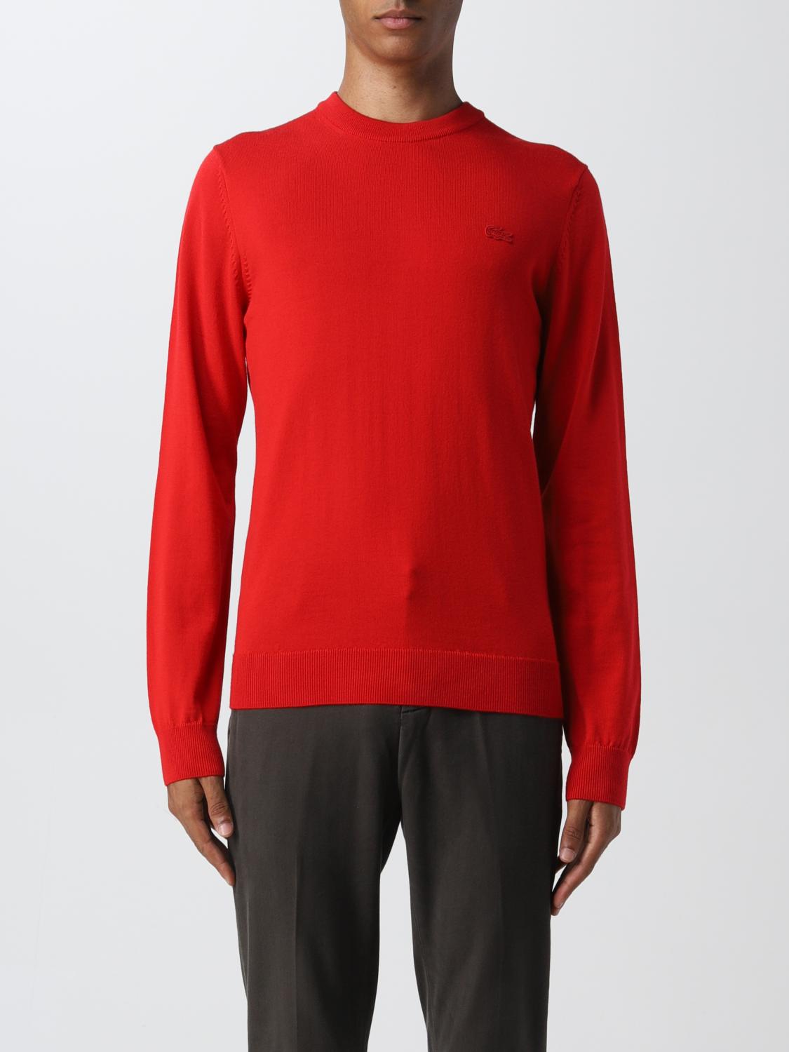 LACOSTE Jumper For Men Red Lacoste Jumper AH1969 Online On GIGLIO COM