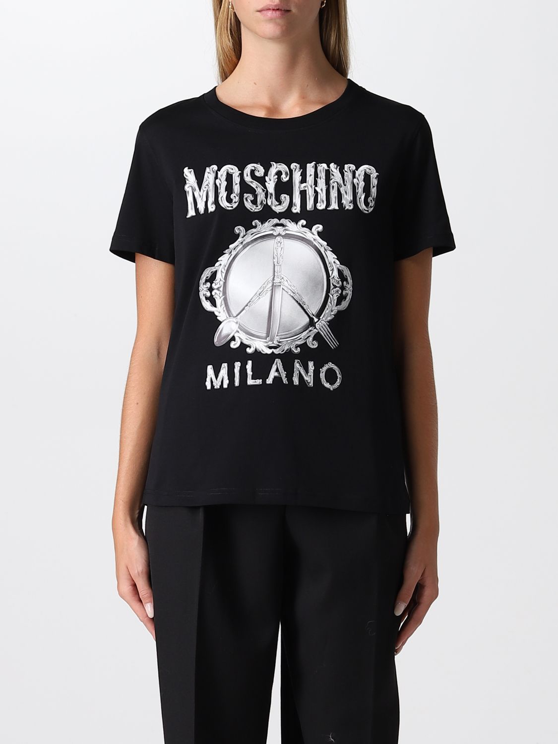 MOSCHINO COUTURE: cotton t-shirt - Black | Moschino Couture t-shirt ...