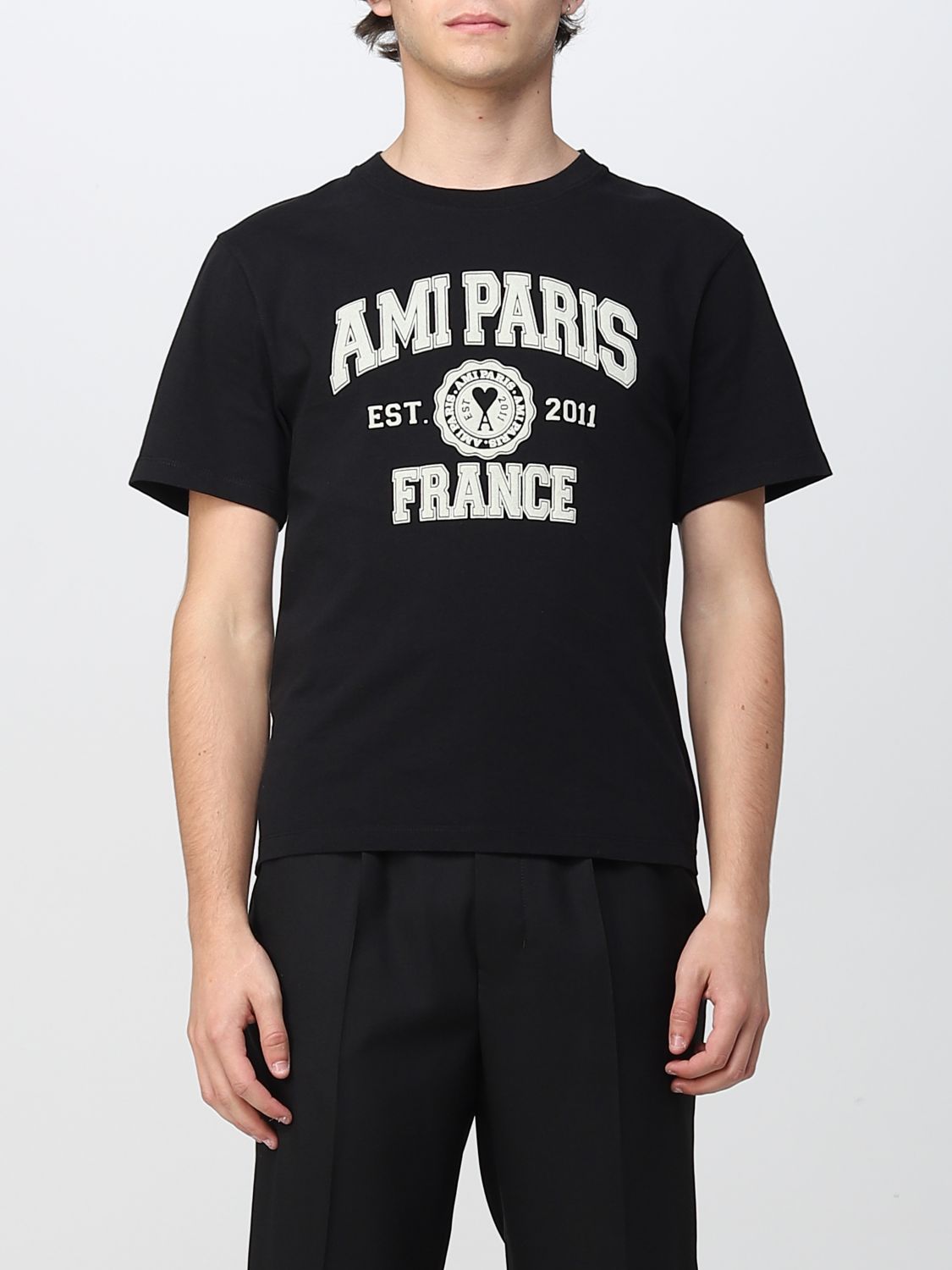 AMI PARIS: t-shirt for man - Black | Ami Paris t-shirt HTS010702