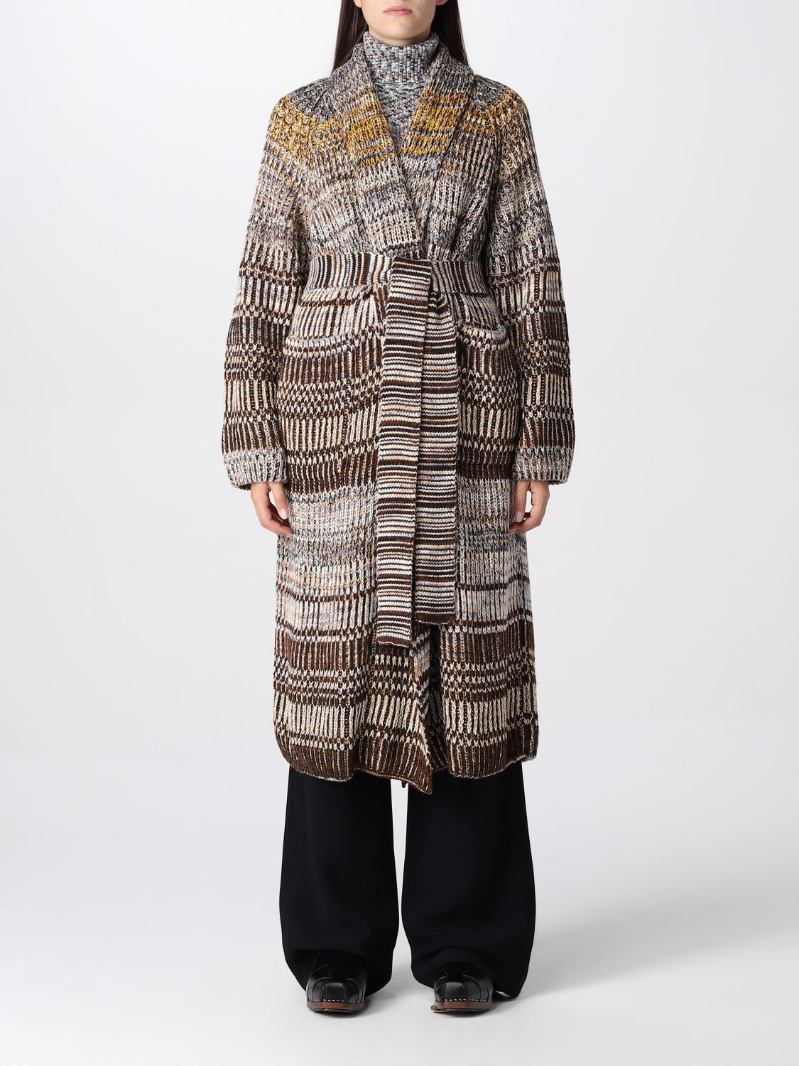 Missoni Knitted Coat In Multicolor