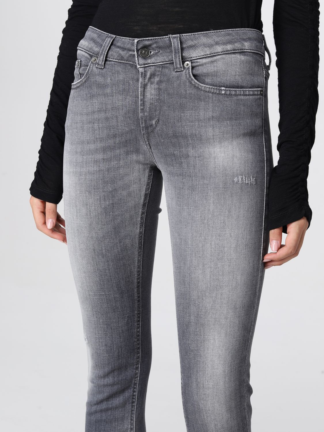 Pantaloni jeansDondup in Denim di colore Grigio Donna Abbigliamento da Jeans da Jeans dritti 