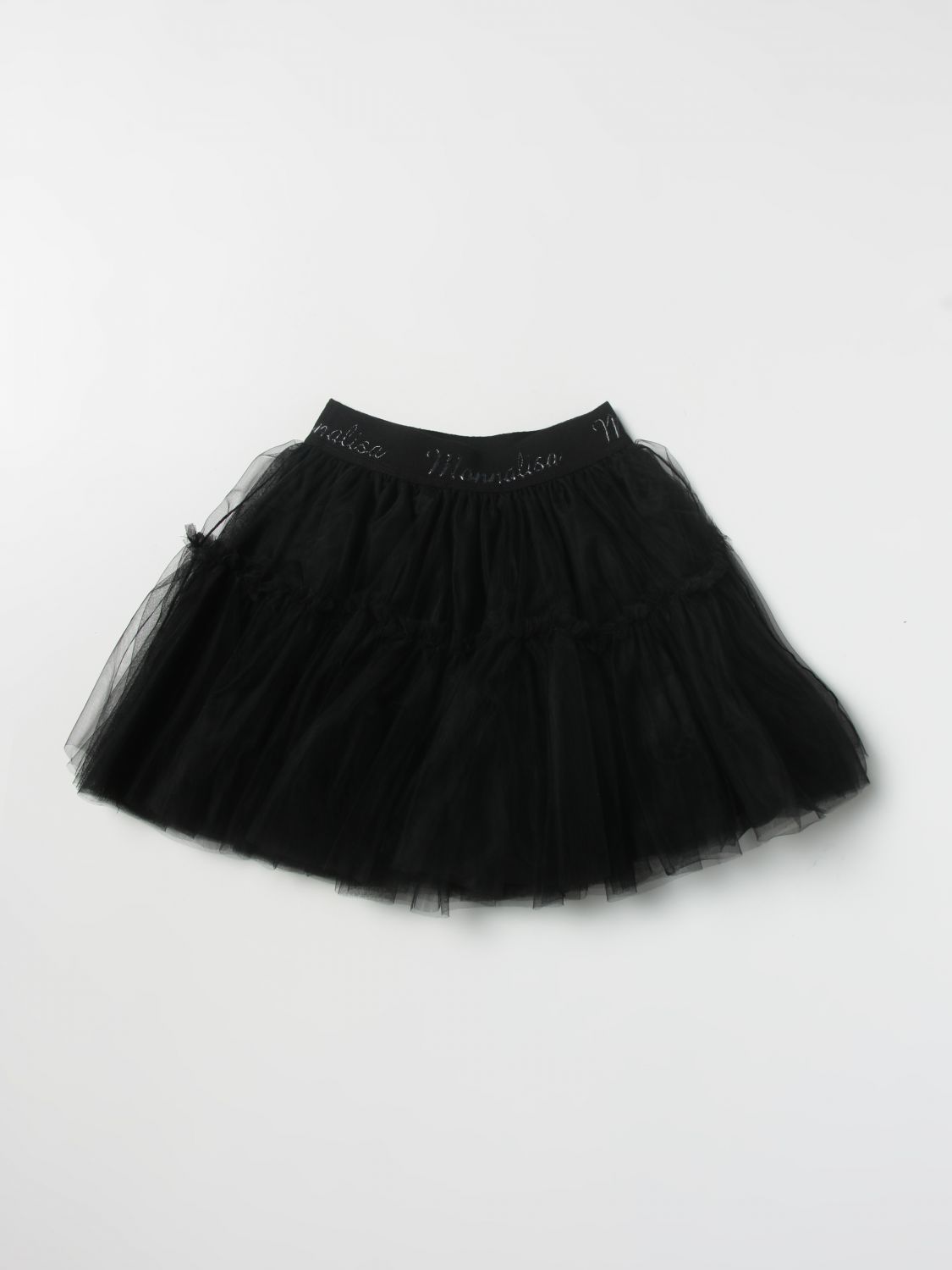 MONNALISA: skirt for girls - Black | Monnalisa skirt 170GONT9945 online ...