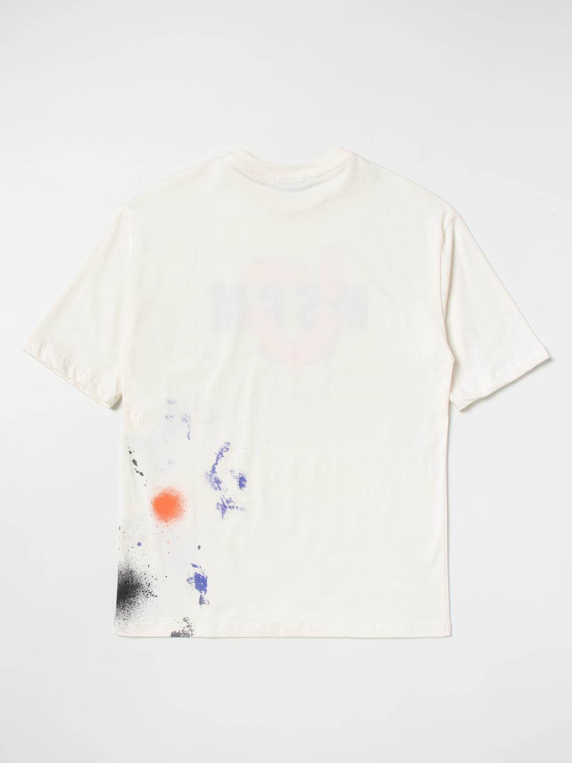 MSGM KIDS tshirt for boys Cream Msgm Kids tshirt MS029276 online