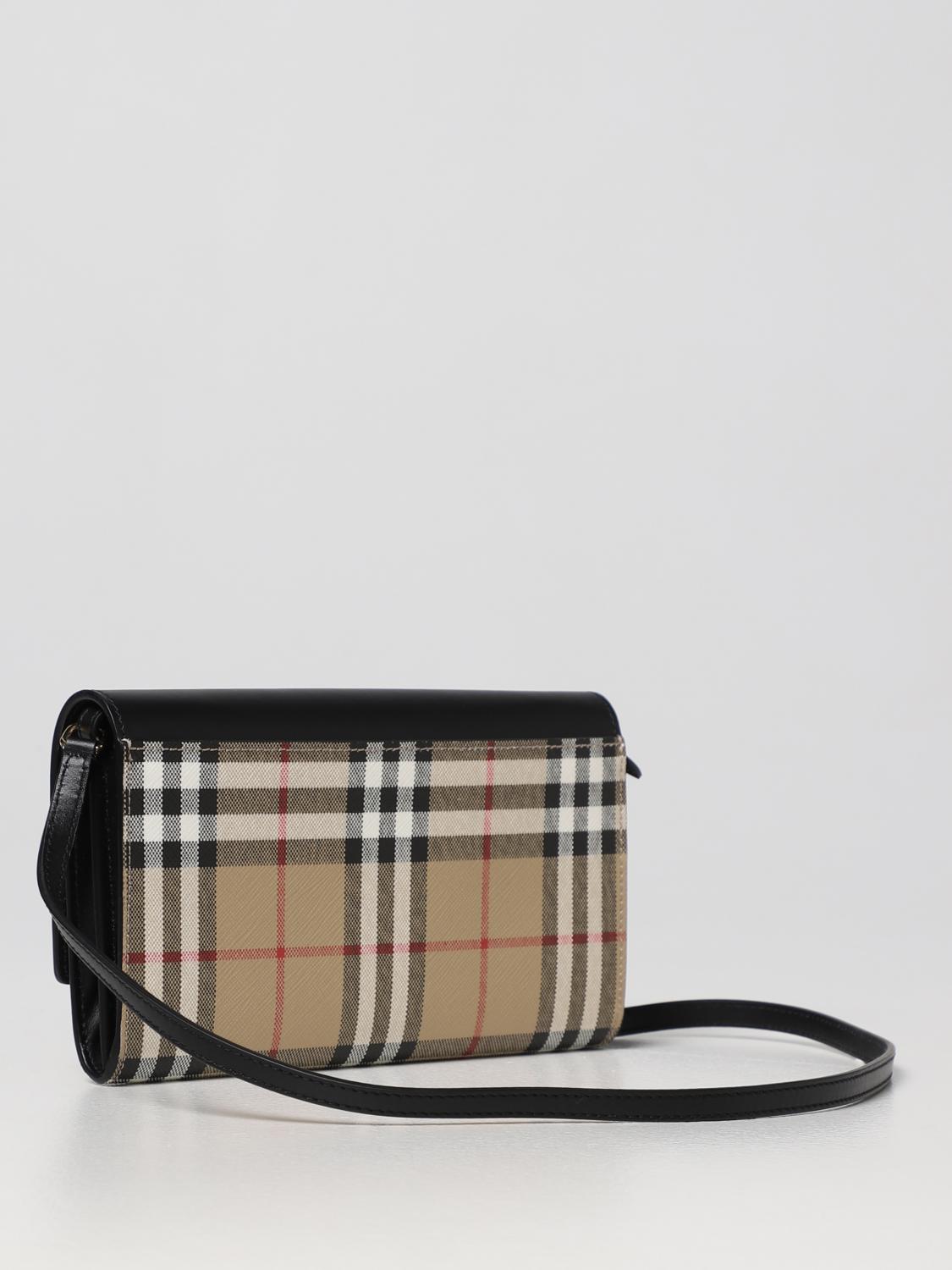 BURBERRY coated cotton and leather wallet bag Beige Burberry