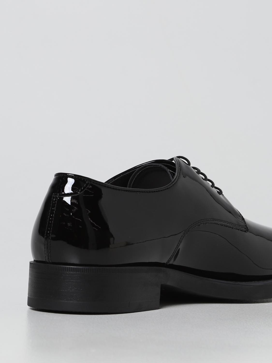 GIORGIO ARMANI: patent leather lace-up shoes - Black | Giorgio Armani  brogue shoes X2C679XAT24 online on 